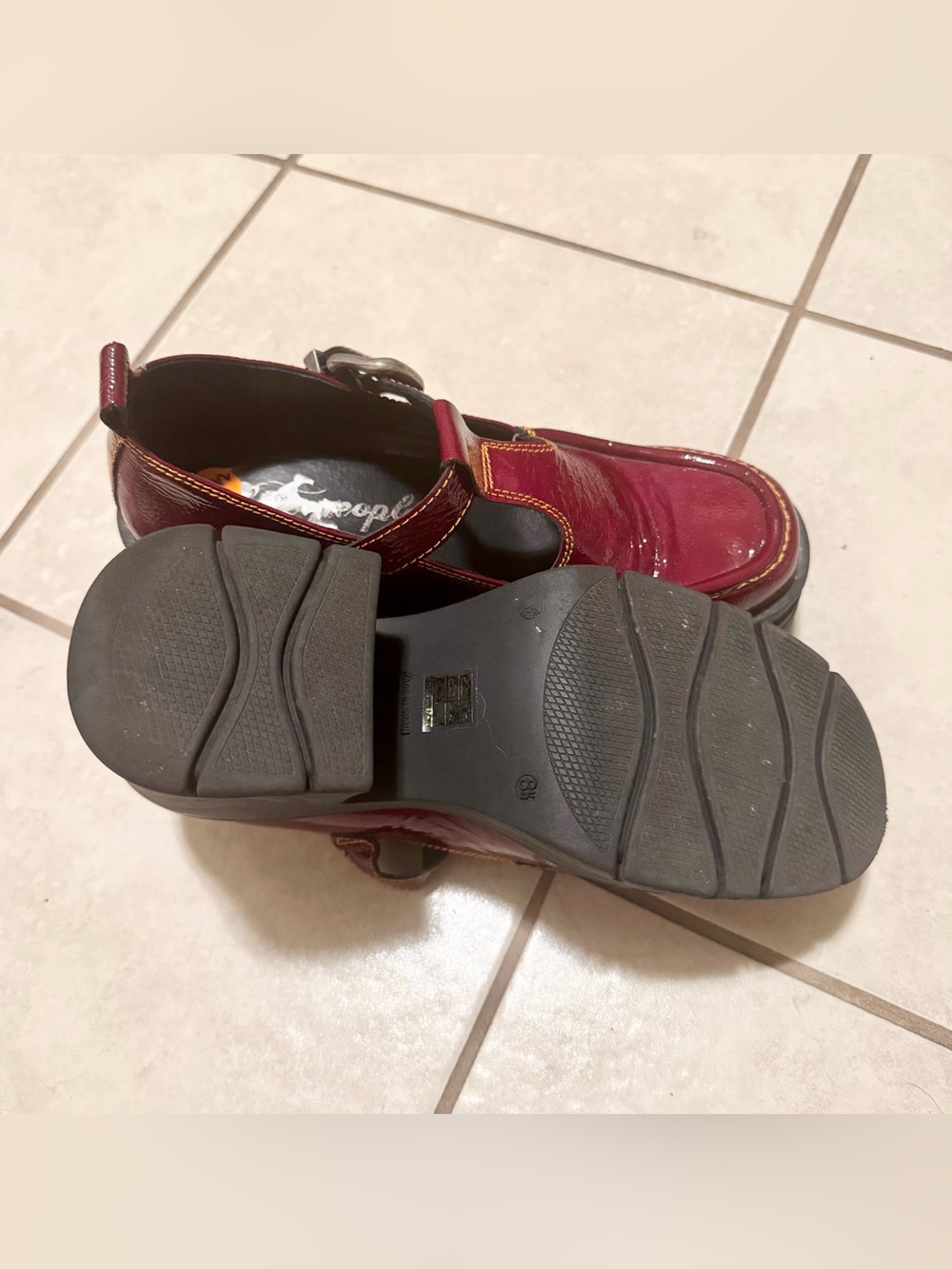 Free People Burgundy Patent Platform Mary Janes - Picture 5 of 5